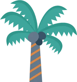 Stylized Coconut Tree Illustration PNG image