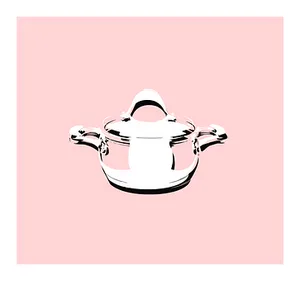 Stylized Cooking Pot Illustration PNG image