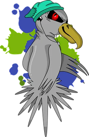 Stylized Cool Bird Illustration