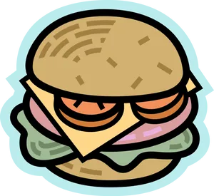 Stylized Cool Hamburger Character PNG image