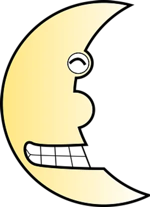 Stylized Crescent Moon Face PNG image
