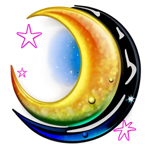 Stylized Crescent Moon Png Vpj PNG image