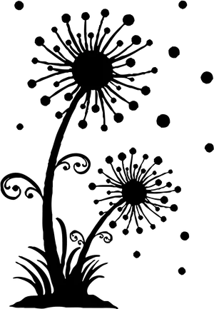 Stylized Dandelion Silhouette PNG image