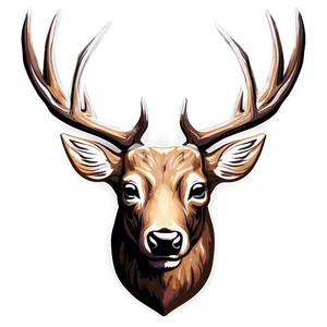 Stylized Deer Head Icon PNG 06212024