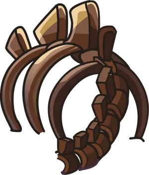 Stylized Dinosaur Fossil Illustration PNG