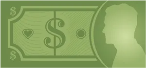 Stylized Dollar Bill Design PNG image