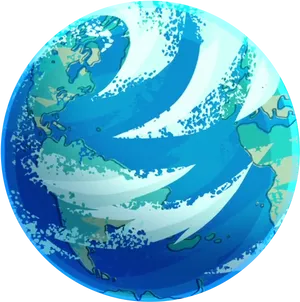 Stylized Earth Illustration PNG