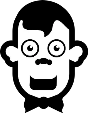 Stylized Face Blackand White Graphic