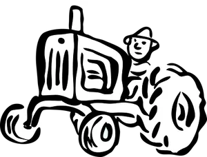 Stylized Farmer On Tractor PNG image