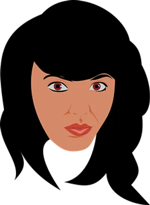 Stylized Female Face Vector Illustration