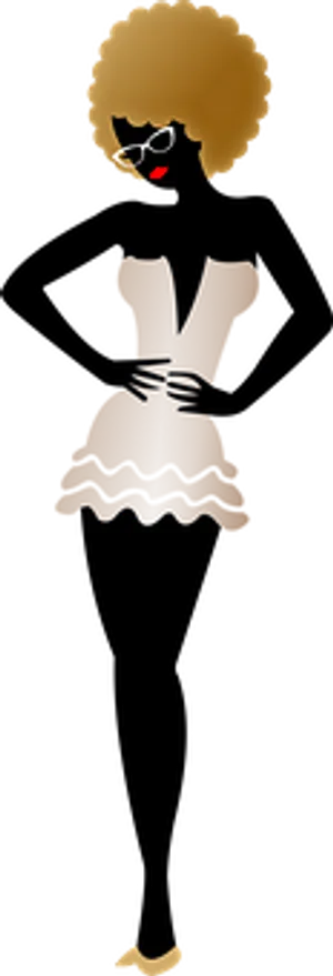 Stylized Female Figurein Dark Dress