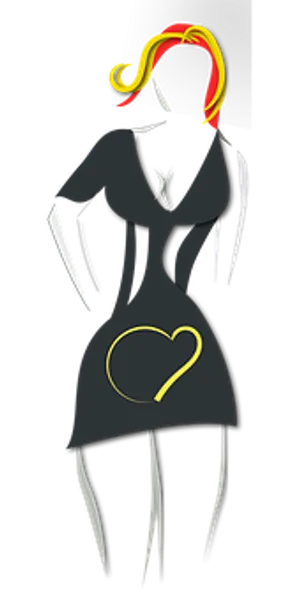 Stylized Female Silhouettewith Heart PNG image