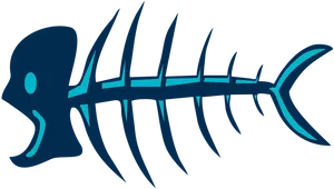 Stylized Fish Skeleton Graphic
