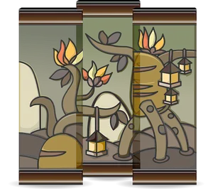 Stylized Floral Stained Glass Design