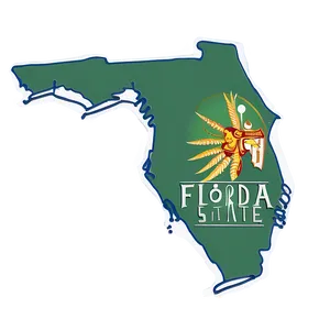Stylized Florida State Outline PNG 06122024