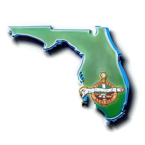 Stylized Florida State Outline PNG Fji