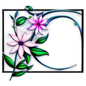 Stylized Flower Frame PNG Gdf
