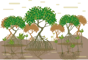 Stylized Forest Illustration PNG image