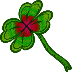 Stylized Four Leaf Clover PNG image