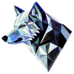 Stylized Geometric Wolf PNG Qcd25