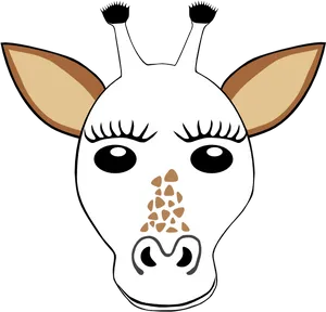 Stylized Giraffe Face Illustration PNG image