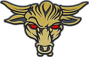 Stylized Golden Bull Graphic PNG image