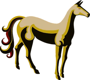 Stylized Golden Horse Illustration