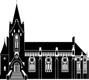 Stylized Gothic Church Illustration PNG image