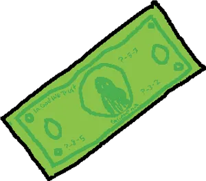 Stylized Green Dollar Bill Illustration PNG image