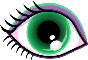 Stylized Green Eye Clipart PNG