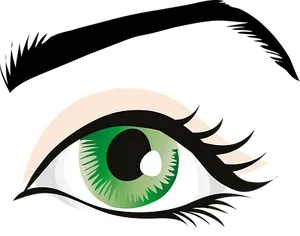 Stylized Green Eye Graphic PNG image