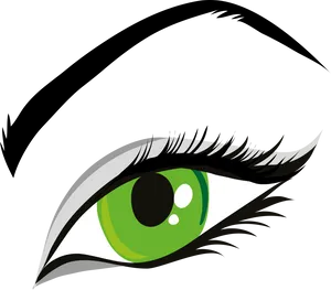 Stylized Green Eye Graphic PNG image