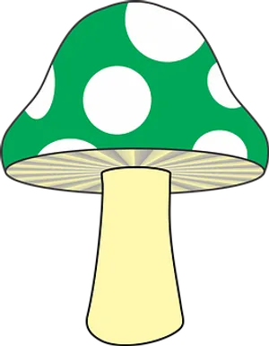 Stylized Green Mushroom Illustration