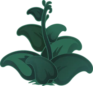 Stylized Green Plant Illustration
