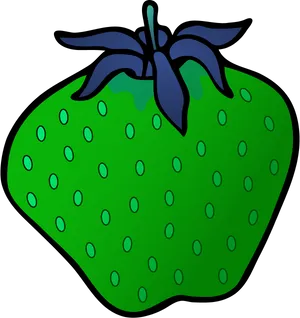 Stylized Green Strawberry Illustration PNG image