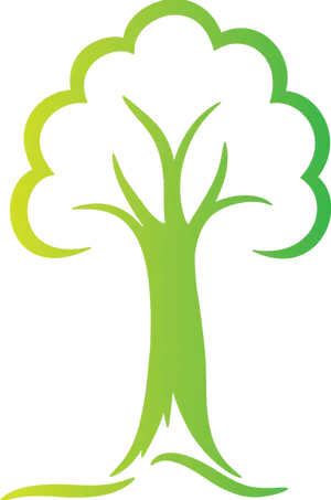 Stylized Green Tree Clipart PNG image