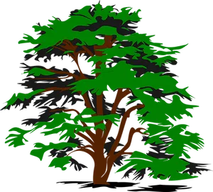 Stylized Green Tree Graphic