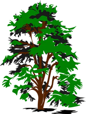 Stylized Green Tree Graphic