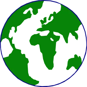 Stylized Green World Map PNG image