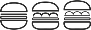 Stylized Hamburger Icons PNG image