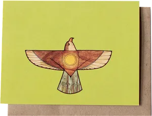 Stylized Hawk Greeting Card PNG image