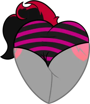 Stylized Heart Pony Design PNG
