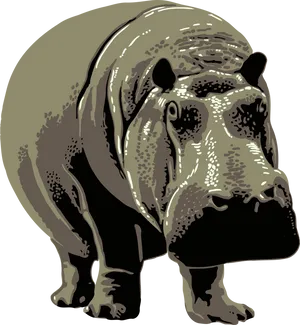 Stylized Hippo Illustration