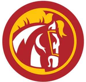 Stylized Horse Flame Football Logo PNG