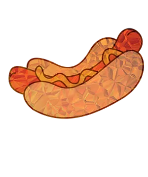 Stylized Hotdog Illustration PNG