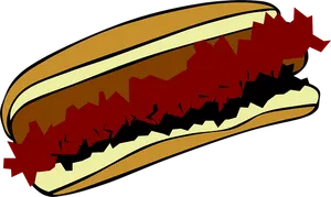 Stylized Hotdog Vector Art PNG image