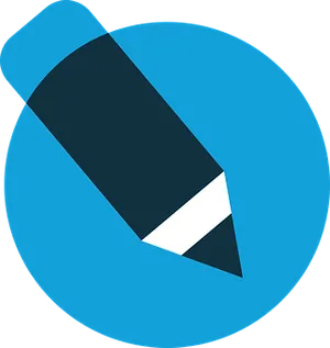 Stylized Icon Pencil Blue Background PNG image