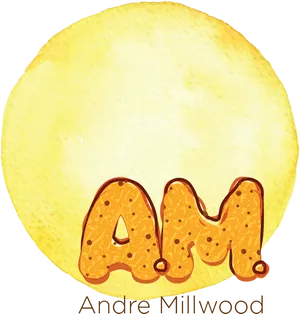 Stylized Initials A Mon Yellow Background PNG