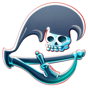 Stylized Jolly Roger Skulland Crossbones PNG