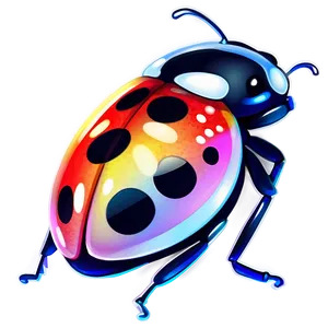 Stylized Ladybug Art PNG Grl